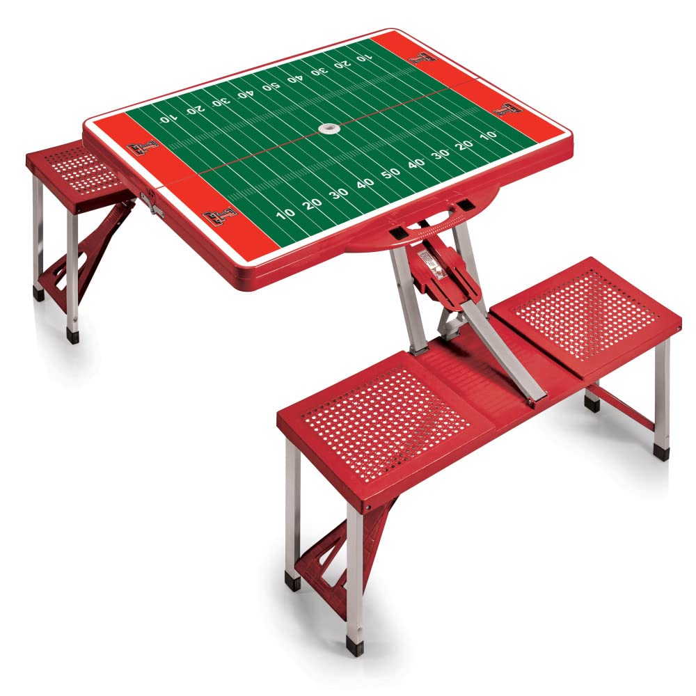PICNIC TIME NCAA North Carolina Tar Heels Portable Folding Picnic Table - Lightweight Camping Table with Umbrella Hole - Outdoor Dining Table for Beach, Park, Tailgating & Backyard Parties