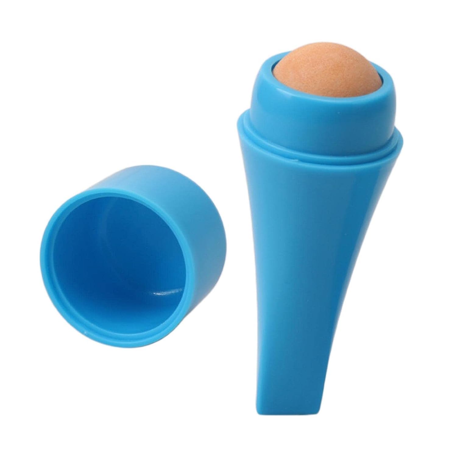 Volcanic Stone Face Roller for Oily Skin - Blue Reusable Oil Absorbing Tool for Acne & Pore Care - Perfect for Daily Skincare & Makeup Prep