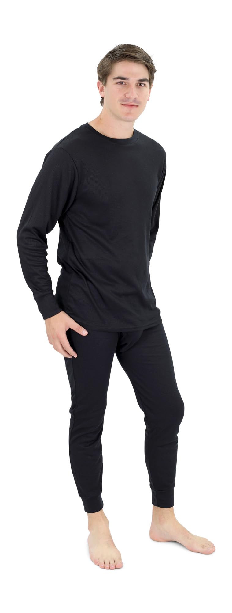 Mossy Oak Men's Thermal Underwear Set - Waffle Knit Long Sleeve Shirt & Pants for Cold Weather, Base Layer Hunting Gear - Warm Winter Workwear for Outdoor Activities, Camping, and Hiking