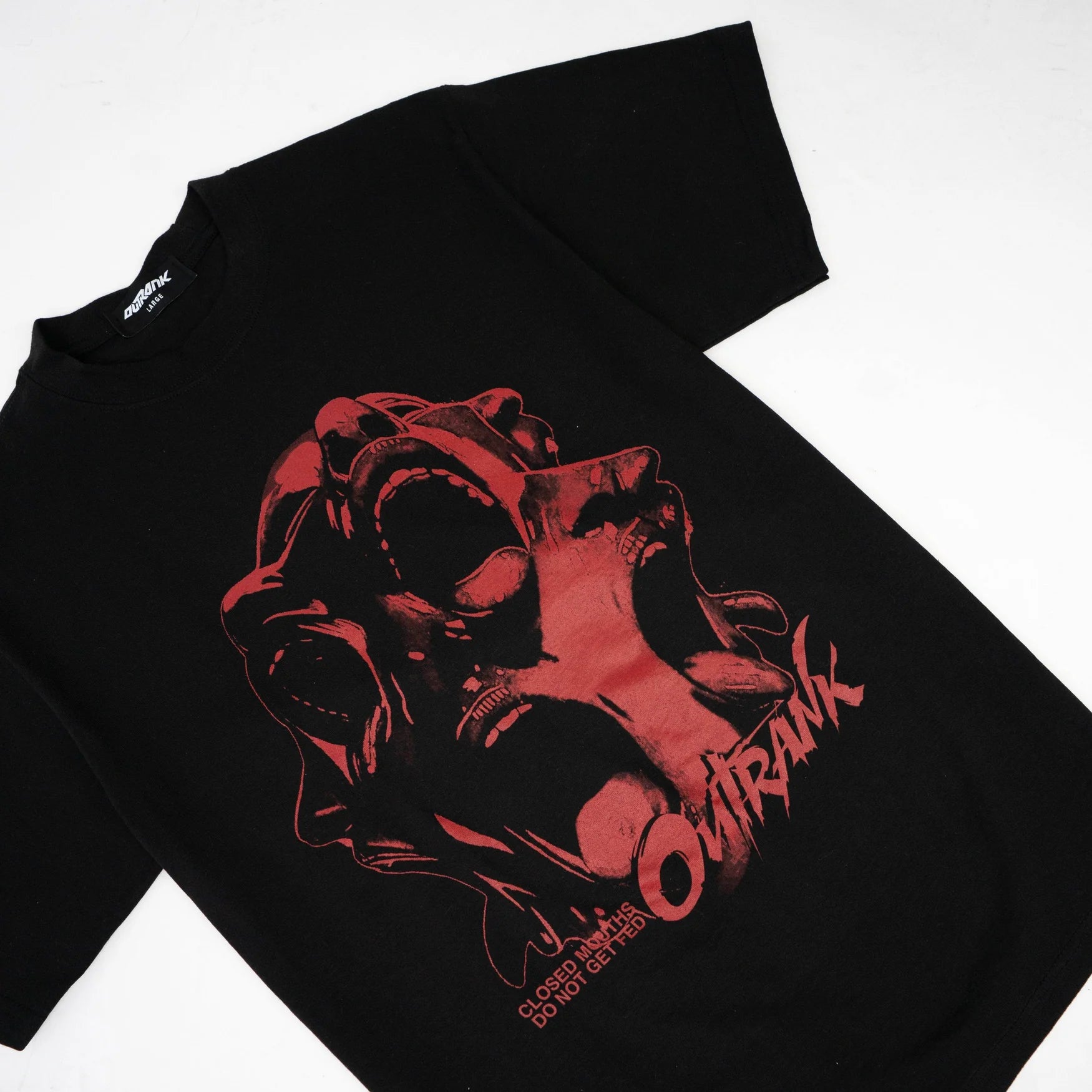 Outrank Closed Mouths Ultra Heavyweight T-Shirt for Men - Durable Cotton Tee for Gym, Workout & Casual Wear
