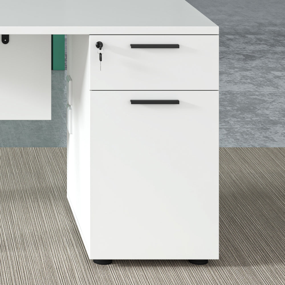 ASPEN 160cm Single Workstation Desk - White & Black Modern Office Furniture for Home & Office Workspace