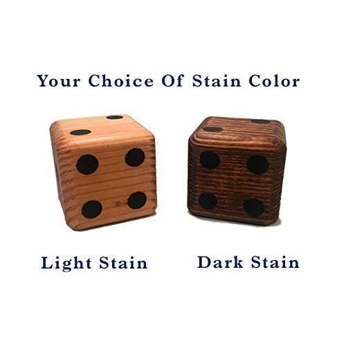 Premium 6-Piece Giant Solid Wood Lawn Dice Set with Hand-Painted Pips - Includes Yardzee & Yarkle Scorecards - Perfect for Outdoor Games, Backyard Parties, and Christmas Gifts
