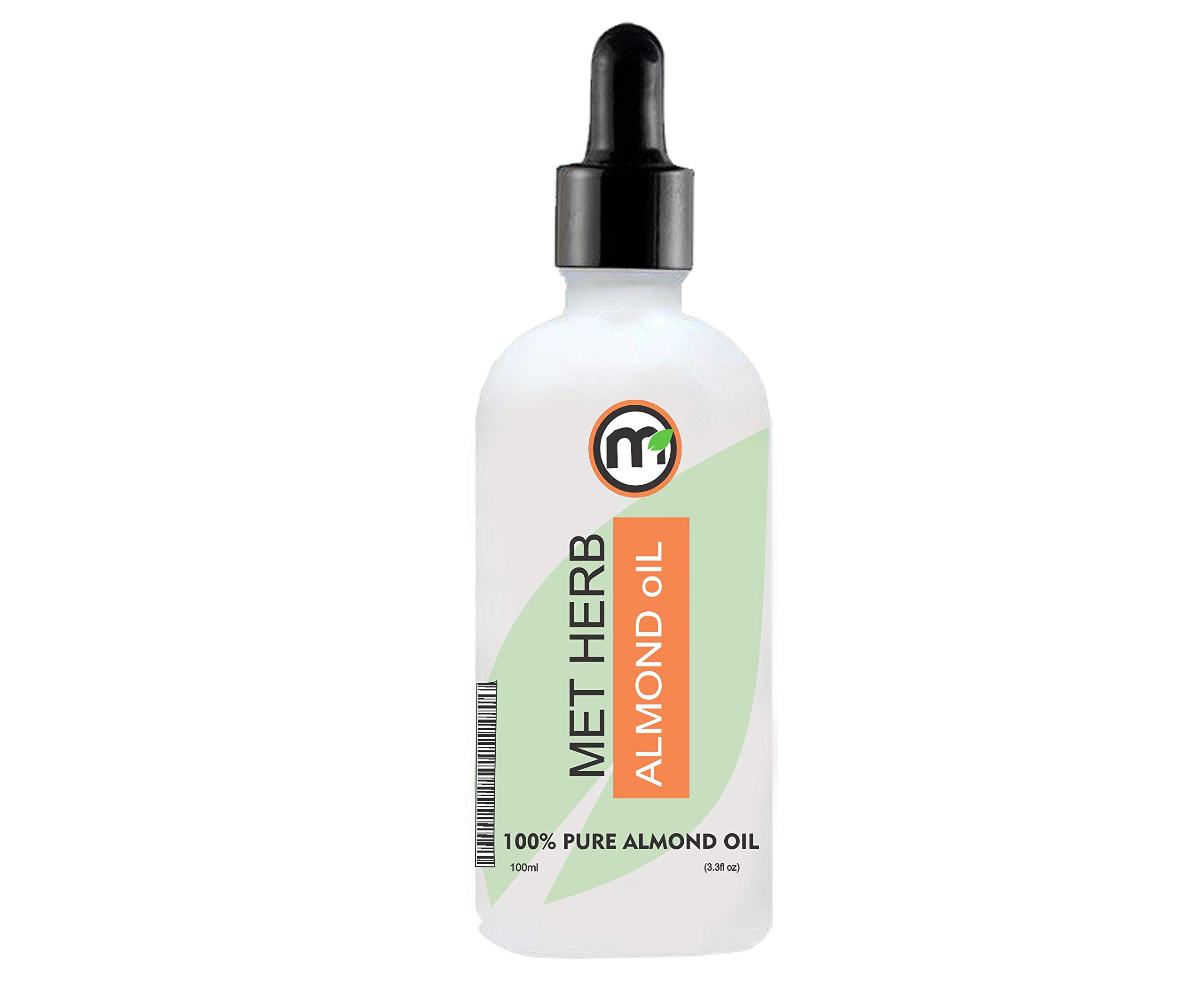 Pure Organic Almond Essential Oil by Metherb - 100ml for Aromatherapy, Massage & Skin Care