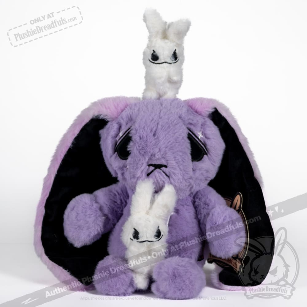 Plushie Dreadfuls Anxiety Rabbit Stuffed Animal - Purple Limited Edition Plush Toy for Stress Relief & Comfort | Perfect for Anxiety Support, Therapy, and Cuddling