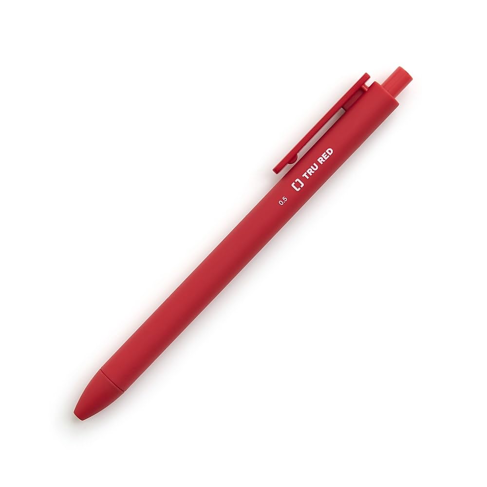 STAPLES TRU RED Retractable Quick Dry Gel Pens - Fine Point 0.5mm (12-Pack) - Perfect for Office Work, Note Taking & School Supplies