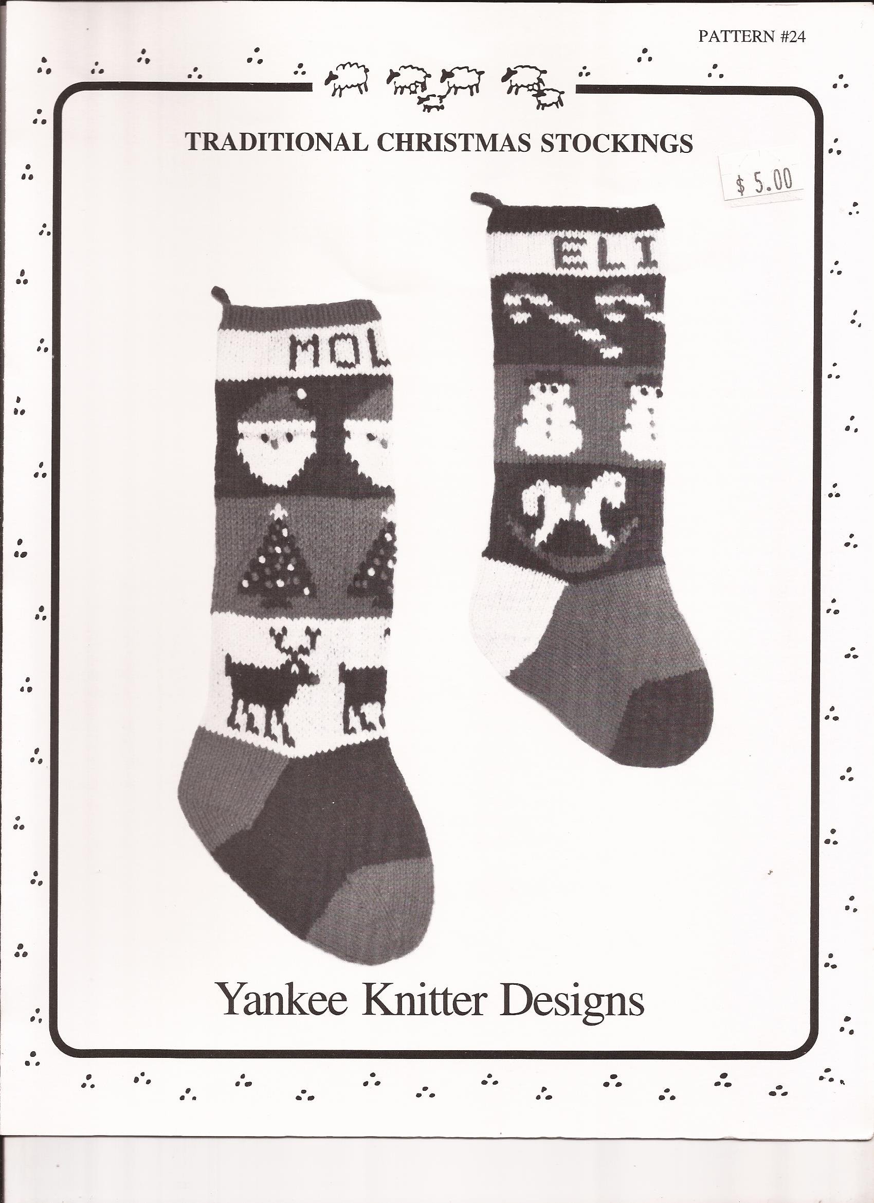 Yankee Knitter Designs Knitting Pattern #24 - Traditional Christmas Stockings DIY Kit for Holiday Decorations | Perfect for Handmade Gifts, Festive Home Decor & Cozy Winter Crafting