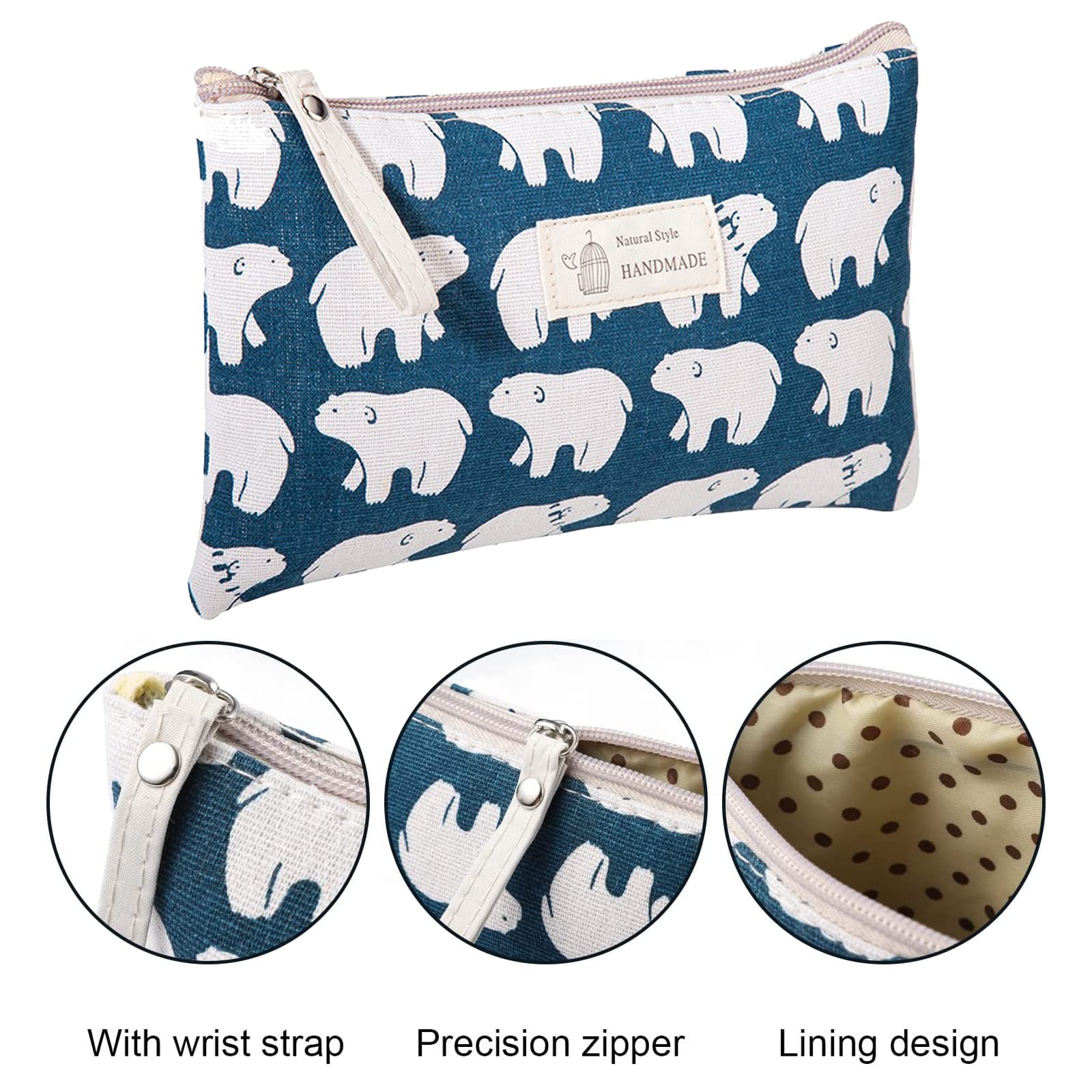2-Pack Canvas Cosmetic Bags with Zipper - Multi-Functional Travel Makeup Pouch & Toiletry Organizer for Women | Waterproof Animal Print Design | Perfect for Vacation, Gym, Beach & Daily Essentials Storage