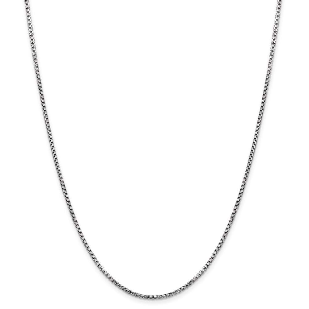 14K White Gold 1.75mm Round Box Chain Necklace for Women - Dainty & Elegant Jewelry Gift for Her - Perfect for Everyday Wear, Layering & Special Occasions