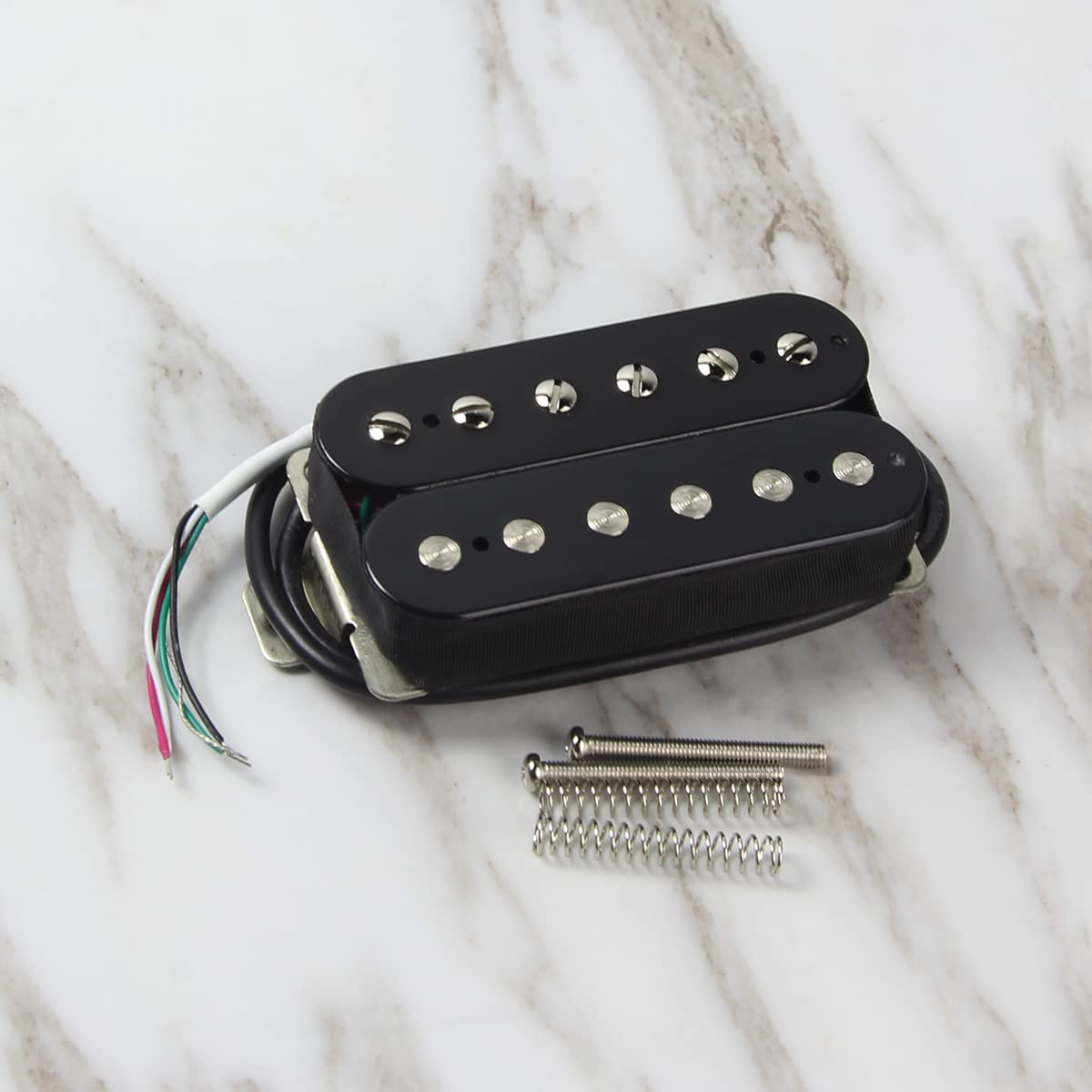 FLEOR Alnico 2 Humbucker Pickup 7-8K Electric Guitar Pickup - High Output Neck Humbucker for Rock & Blues (Black) | Perfect for Les Paul, SG & Stratocaster Guitars