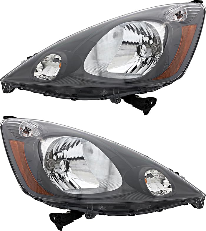 Honda Fit Sport Headlights Lamps Set - Halogen Replacement for Driver & Passenger Side (2012-2014 Models) - Perfect for Night Driving & Car Upgrades