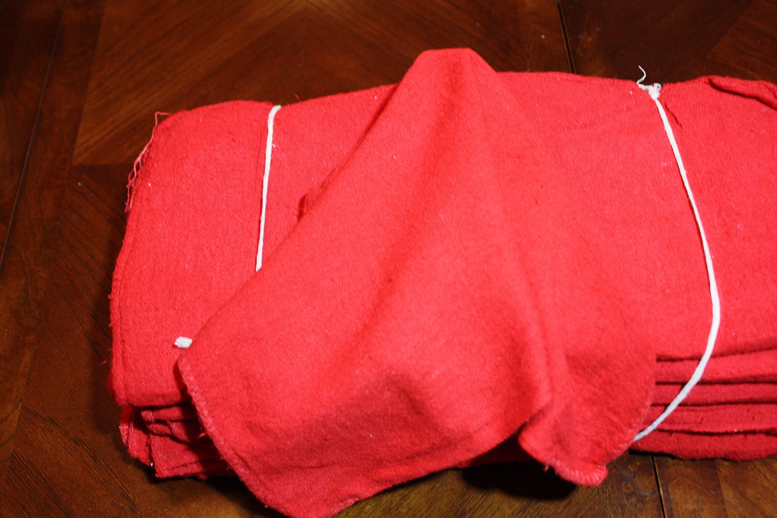 Atlas 500-Piece Premium Red Cotton Shop Towels - Heavy Duty Industrial Grade Cleaning Rags for Automotive, Workshop & Car Detailing - Bulk Pack for Mechanics, Garages & Commercial Use
