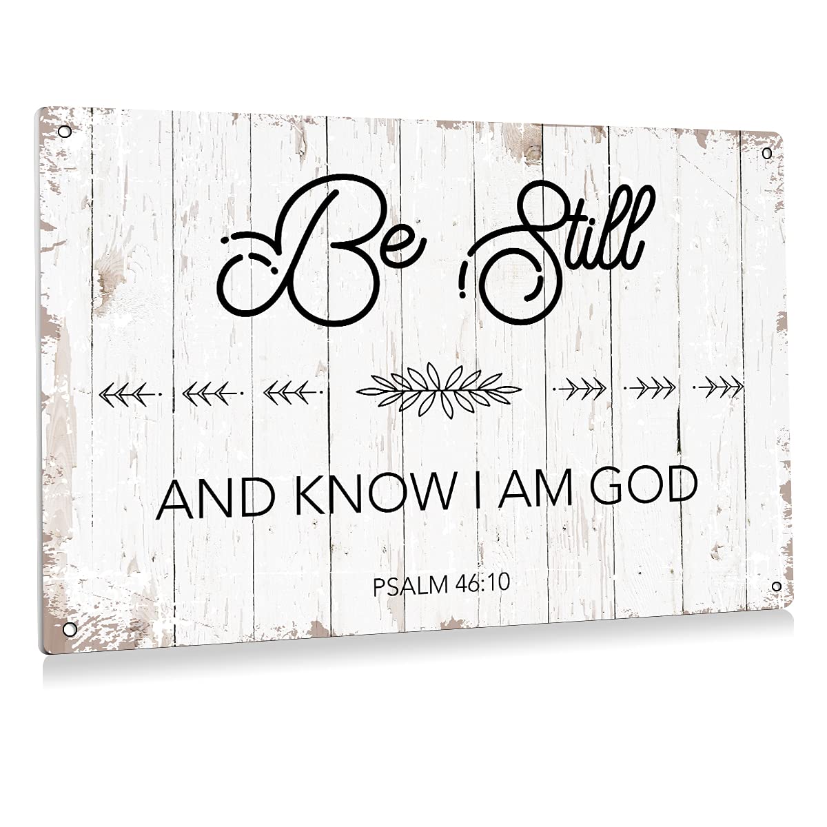 BEASTZHENG Be Still and Know I Am God Metal Tin Sign - 8x12 Inch Rustic Christian Wall Art with Bible Verse for Farmhouse Decor, Home, Living Room, Office - Perfect for Religious Gifts & Spiritual Inspiration