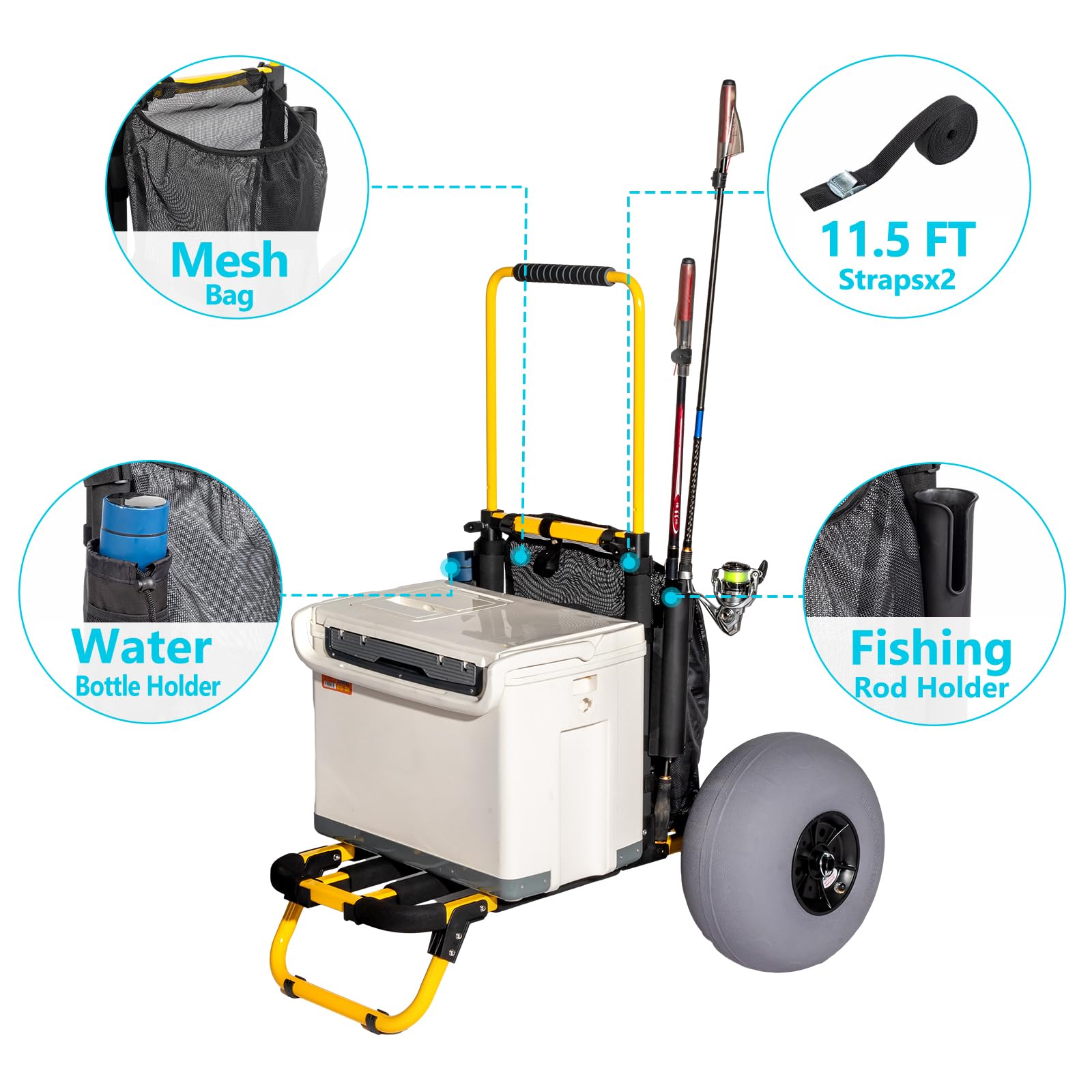 **Beach Fishing Cart with 12