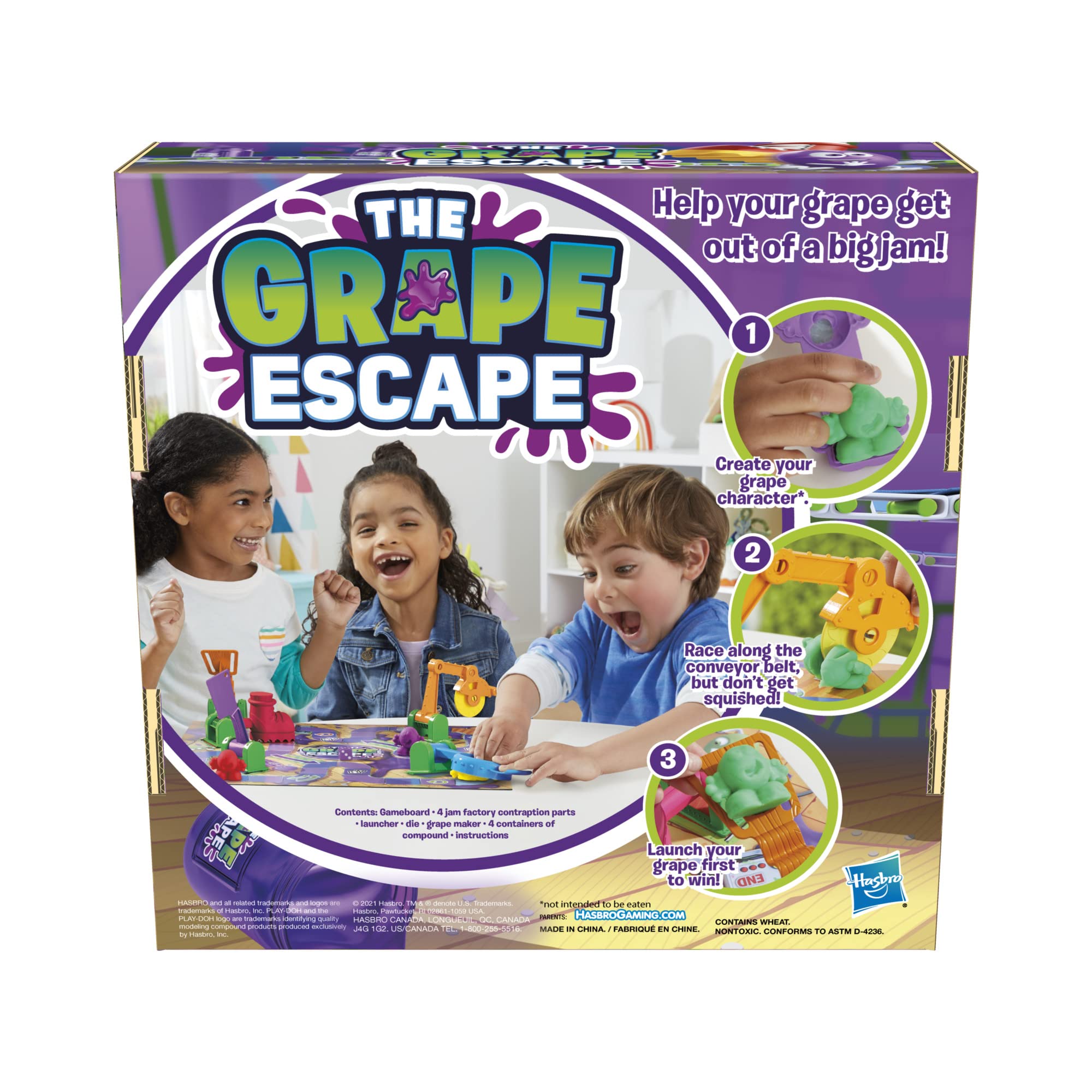 Hasbro Grape Escape Board Game for Kids Ages 5+ | Fun Family Game with Modeling Clay | Perfect for Family Game Nights & Kids' Parties