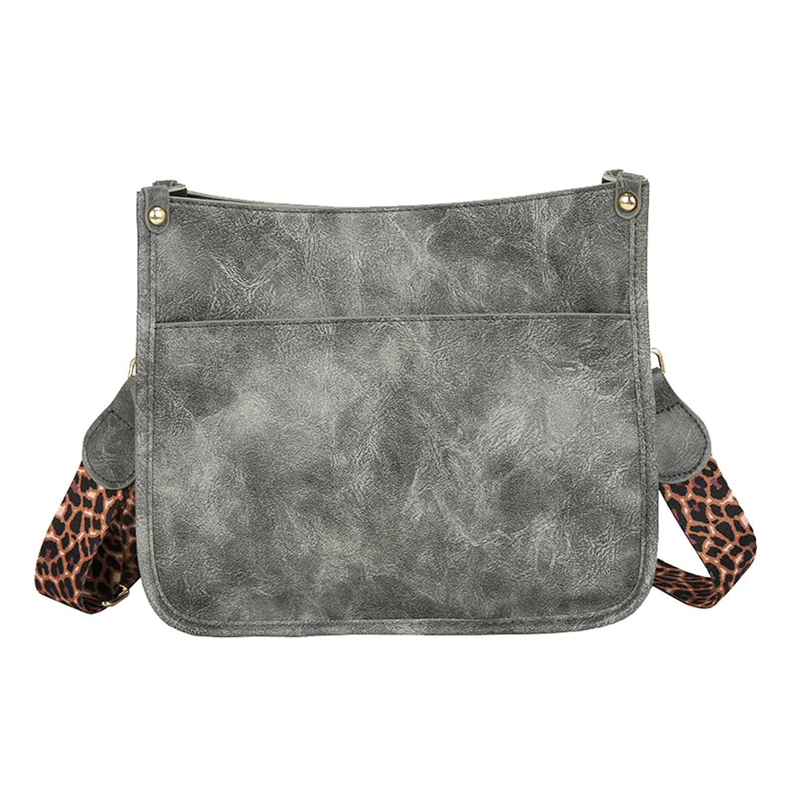 Stylish Leopard Print Crossbody Purse for Women - Adjustable Shoulder Strap Guitar Messenger Bag in Genuine Leather - Perfect for Daily Use, Travel & Music Events