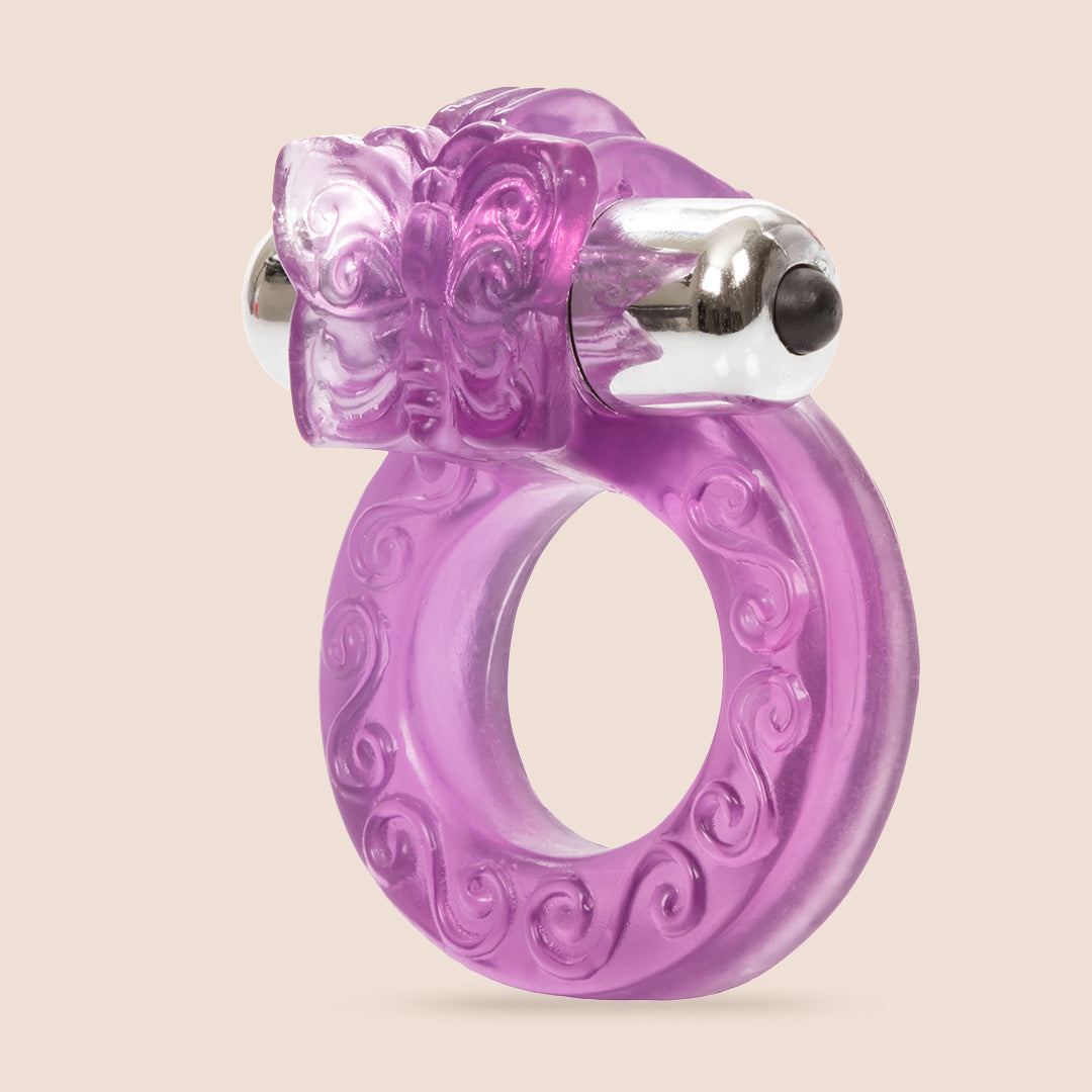 CalExotics Intimate Butterfly Ring™ - Vibrating Cock Ring for Couples | Pleasure Enhancer for Men & Women | Perfect for Foreplay & Spicing Up Your Sex Life