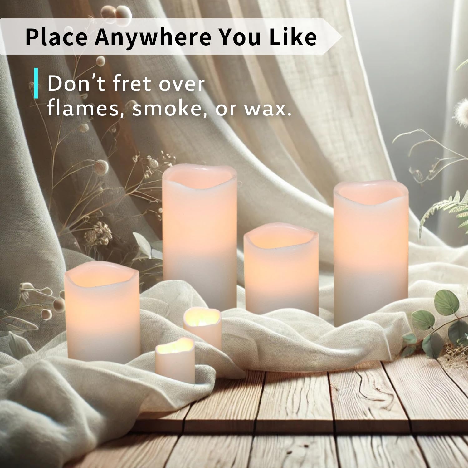 FURORA LIGHTING White Real Wax LED Candles with Remote & Timer - 4 Pillar & 4 Votive Flameless Candles Set of 8, Battery Included - Perfect for Home Decor, Wedding Centerpieces, Romantic Dinner Ambiance & Holiday Lighting