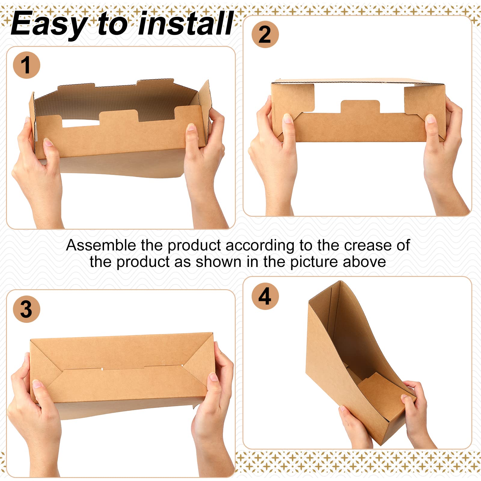 Thenshop 24 Pack Brown Cardboard Magazine File Holders - Desk Organizer with Label Stickers for Office, School & Classroom Supplies - Perfect for Books, Documents & Paper Storage on Shelves or Workstations
