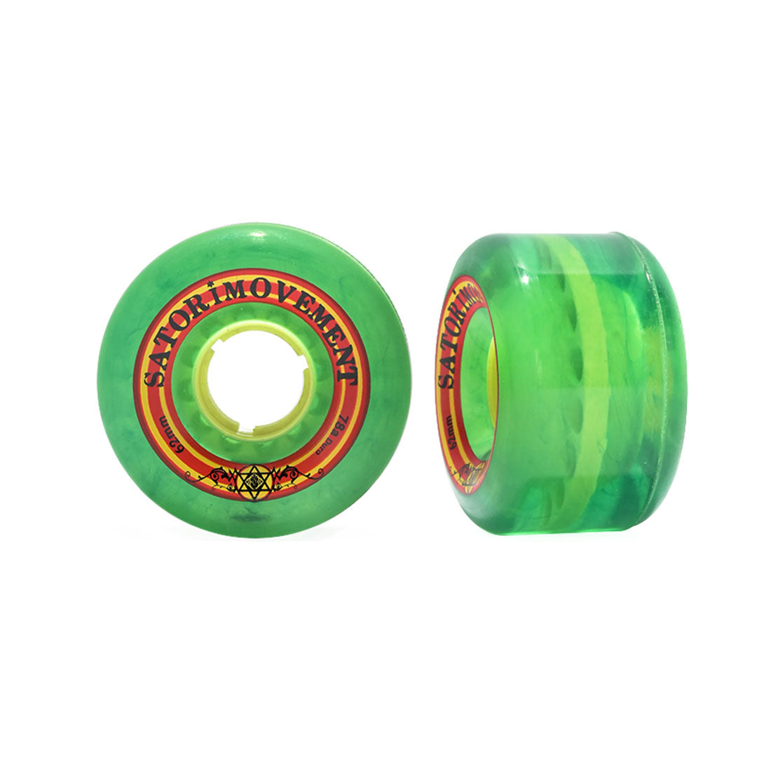 Satori Rasta Cruiser 62mm 78a 4pk Clear Green Skateboard Wheels - Perfect for Longboard, Cruiser & Street Skateboarding