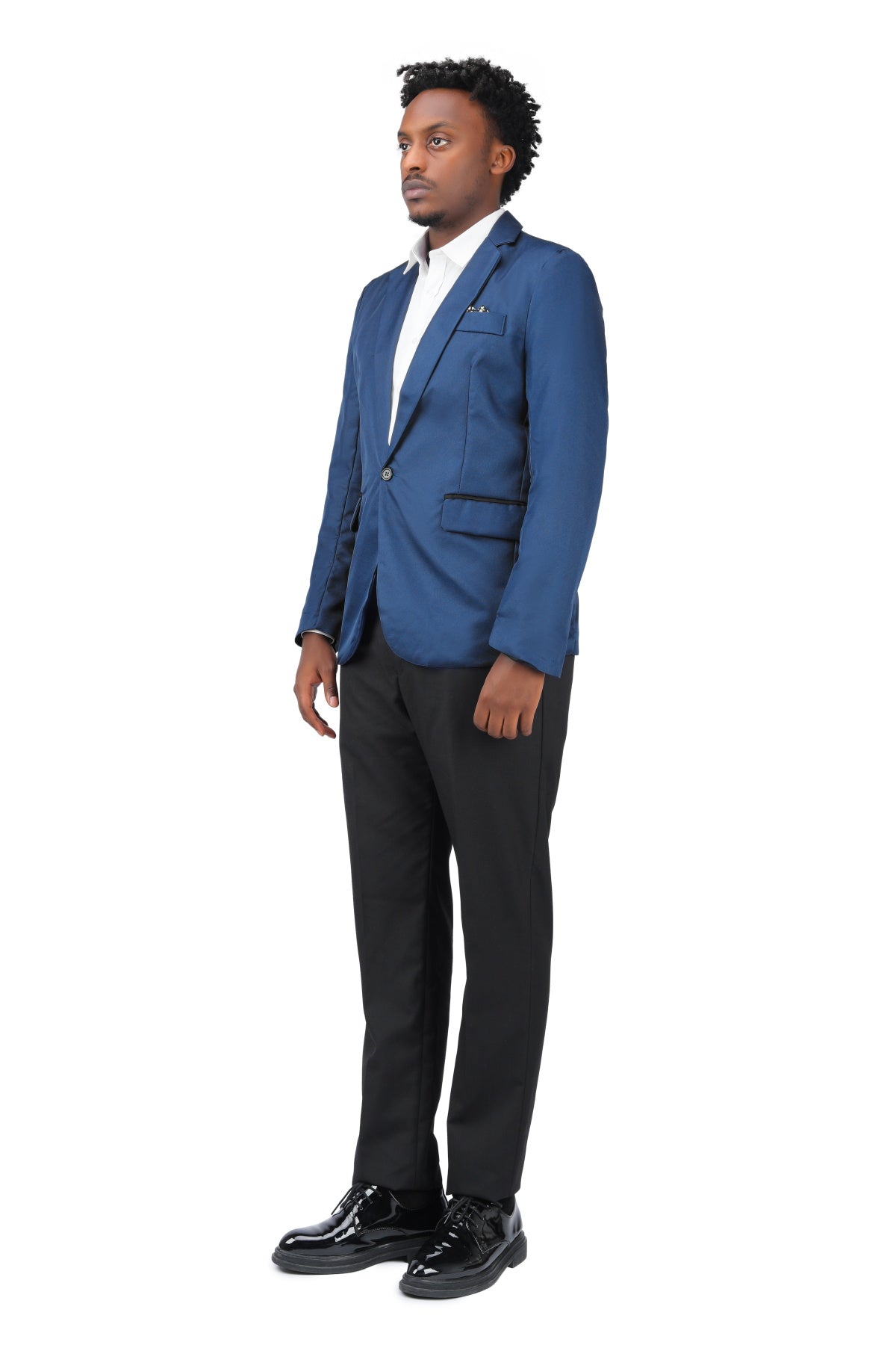 Slim Fit Lightweight Men's Casual Suit Jacket Blazer Coat - Blue | Perfect for Business Casual, Office Wear & Formal Events