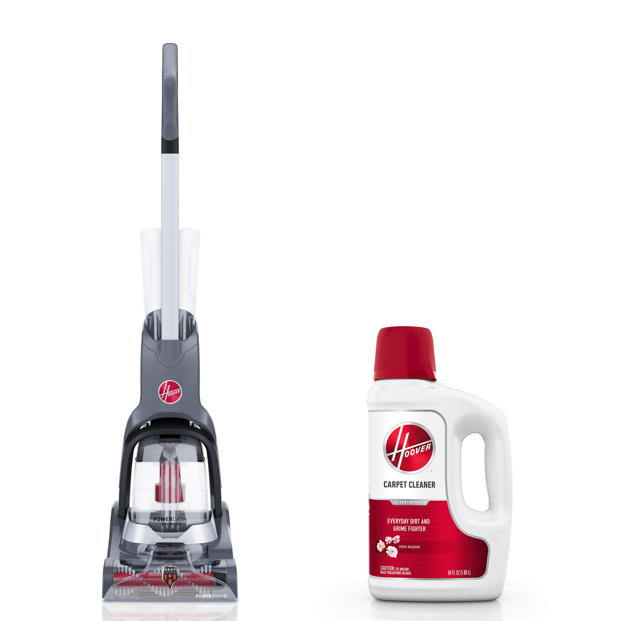 Hoover PowerDash Pet Advanced Compact Carpet Cleaner Machine with 64 oz Carpet Cleaning Solution - Lightweight Deep Clean for Pet Hair, Stains & Odors - Perfect for Homes with Pets, Kids & High-Traffic Areas