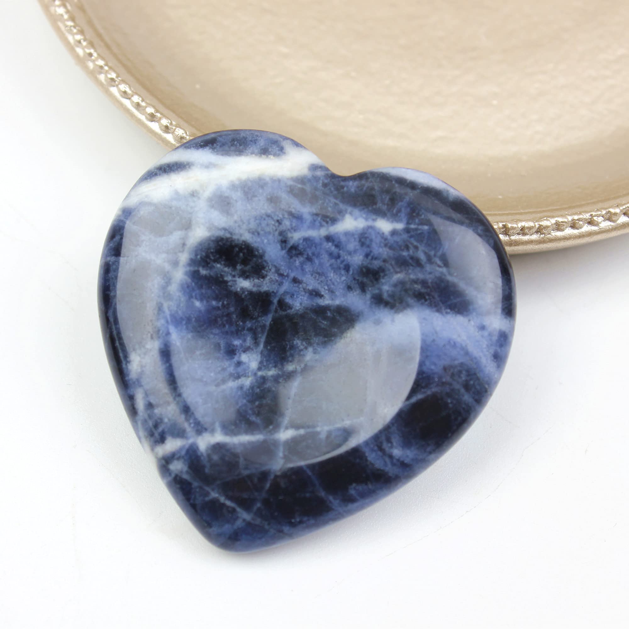 Healing Crystal Worry Stone for Meditation & Reiki - Blue Veins - Stress Relief & Focus