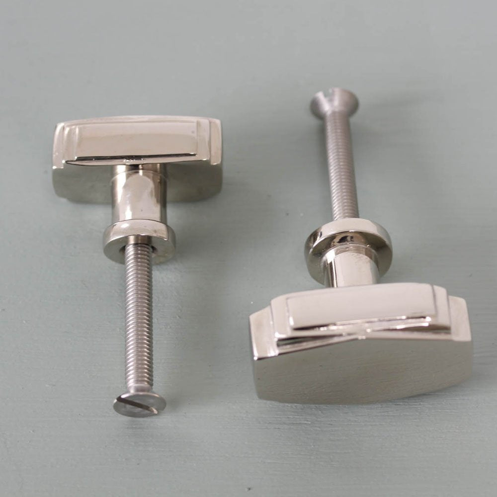 Vintage Polished Nickel Art Deco Cabinet Knob - Elegant Drawer Pulls for Kitchen, Bathroom & Furniture (Set of 10) - Perfect for Home Renovation & DIY Projects
