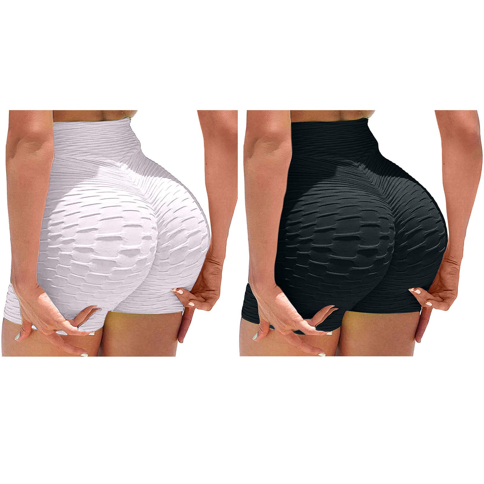 ZNNE 2-Pack High Waist Workout Shorts for Women - Butt Lifting & Tummy Control Yoga Pants - Gym, Running, Sports & Athletic Leggings - Perfect for Yoga, HIIT & Lounge Wear