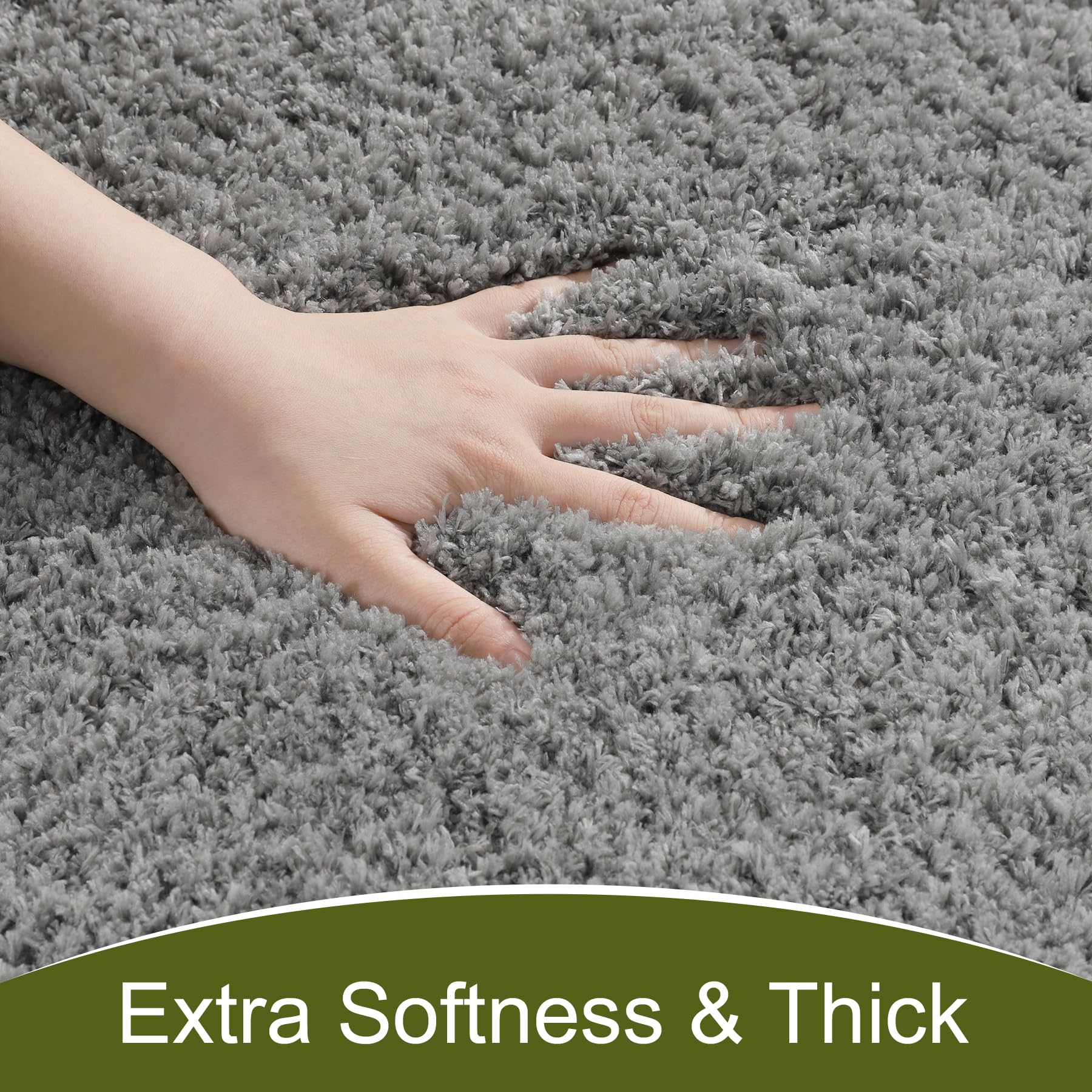 AROGAN 24x60 Inch Luxury Microfiber Bathroom Runner Rug - Super Soft, Absorbent & Non-Slip Shower Mat with Rubber Backing, Quick Dry & Machine Washable - Perfect for Bathroom, Shower Floor & Vanity Area - Grey