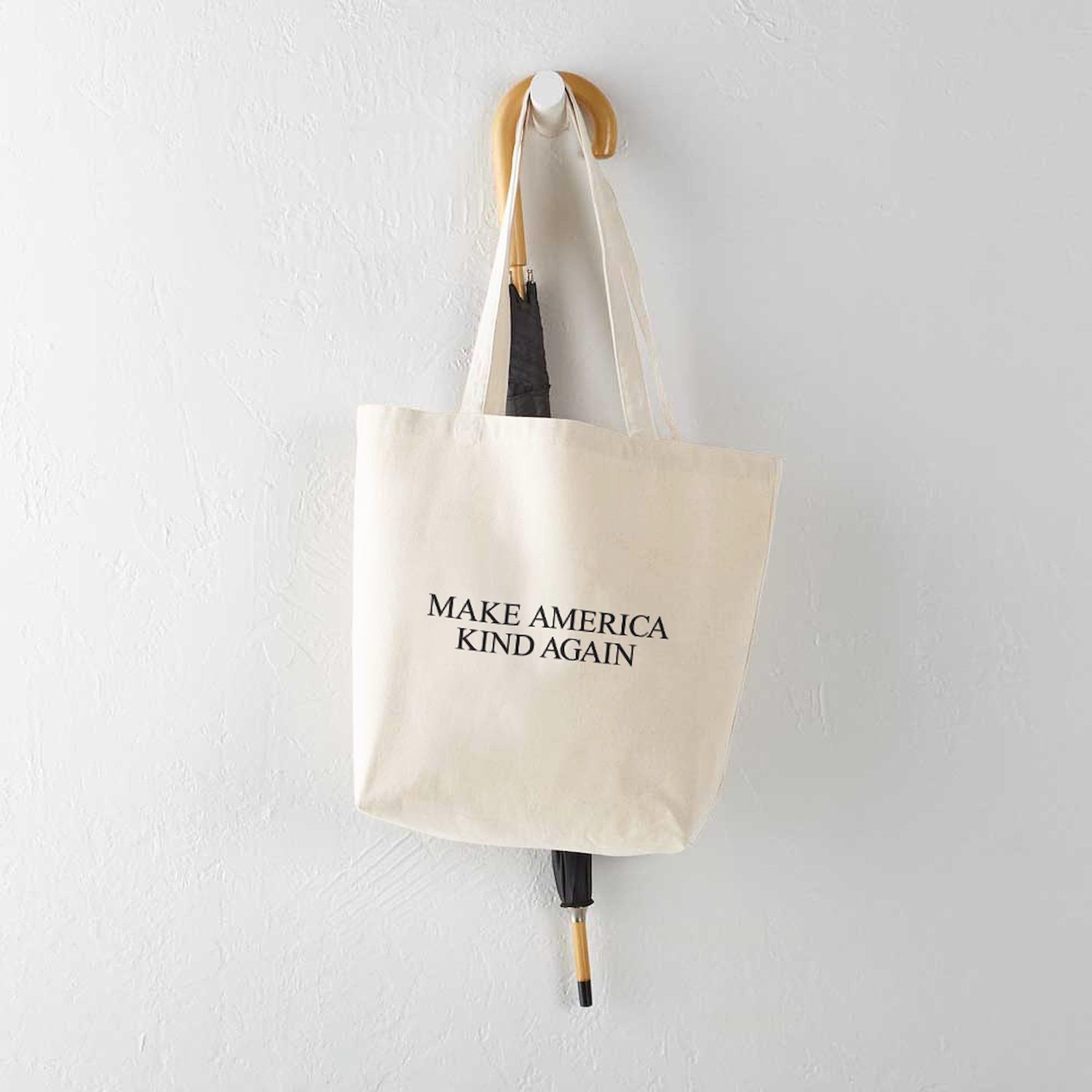 Make America Kind Again Tote Bag - Natural Canvas Reusable Shopping Bag for Groceries, Beach & Everyday Use | Eco-Friendly & Durable