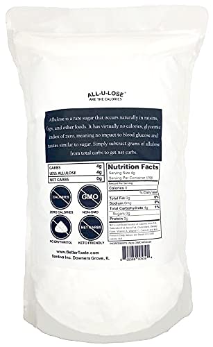 BetterTaste Allulose Sweetener - Zero Calorie Granulated Sugar Substitute (15 lb) | Non-GMO, Keto-Friendly, Gluten Free & Vegan | Perfect for Baking, Coffee & Low-Carb Diets
