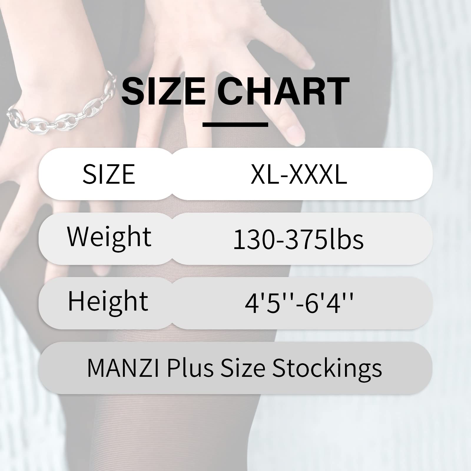 MANZI Plus Size Thigh High Stockings for Women - Sexy Suspender Garter Fishnet Tights with Stylish Patterns | Perfect for Cosplay, Date Night & Lingerie Outfits