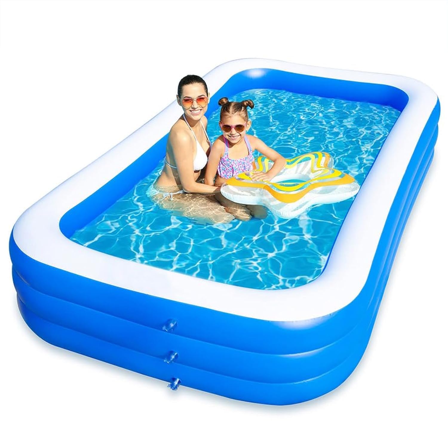 9FT Large Inflatable Swimming Pool for Kids and Adults - Durable Thickened Above Ground Blow Up Pool - Family Size Backyard Swimming Pool for Summer Parties, Outdoor & Indoor Use - Easy Setup & Maintenance