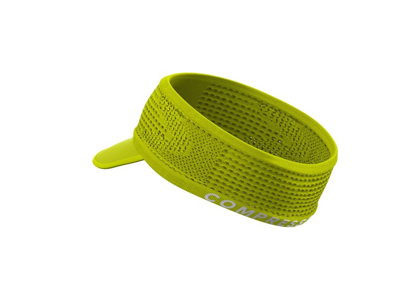 Compressport Unisex Spiderweb Headband ON/OFF - Breathable Sweatband for Running, Cycling & Workouts - Lime Green Performance Headwear