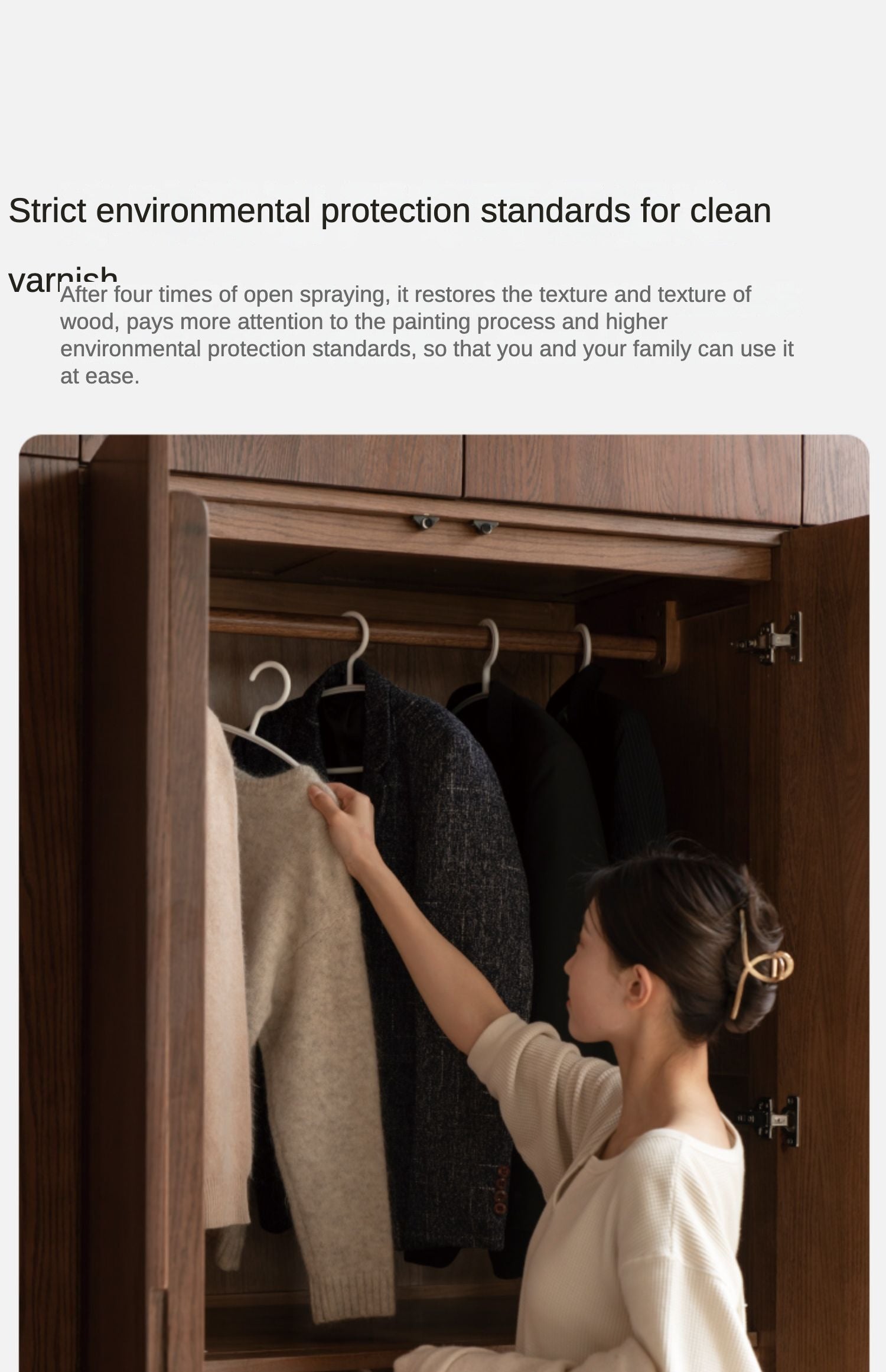 Solid Oak Wood Modern Wardrobe - Stylish & Durable Closet for Bedroom, Walk-In Closet, or Guest Room Storage