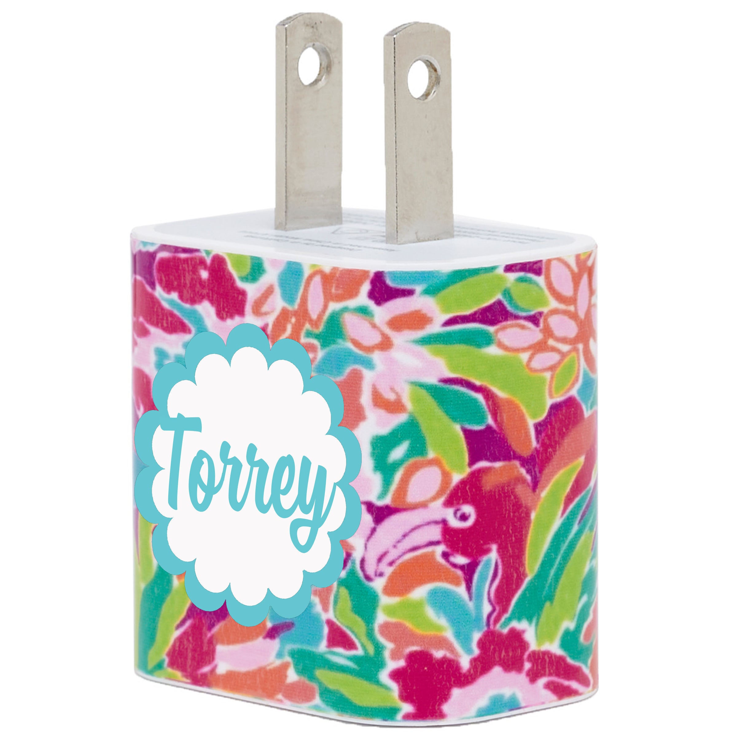 Monogram Lilly Me Phone Charger - Stylish & Fast Charging Cable for iPhone & Android - Perfect for Home, Office & Travel Accessories
