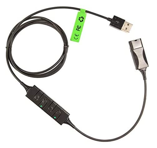 100-Piece Bulk Lot Quick Disconnect QD Cable to USB Plug Adapter with Mute & Volume Control - Compatible with Plantronics Headsets for Office, Call Center & Remote Work