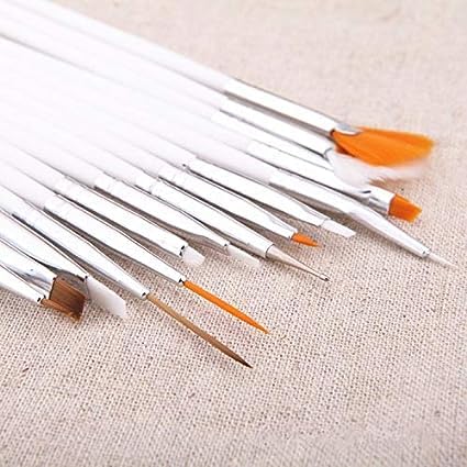 ZemGlam 15-Piece Nail Art Brush Set - 14 Brushes & 1 Pen for Professional Nail Painting, Design, Polish & Decoration | Perfect for Salon, Home Manicure & DIY Nail Art
