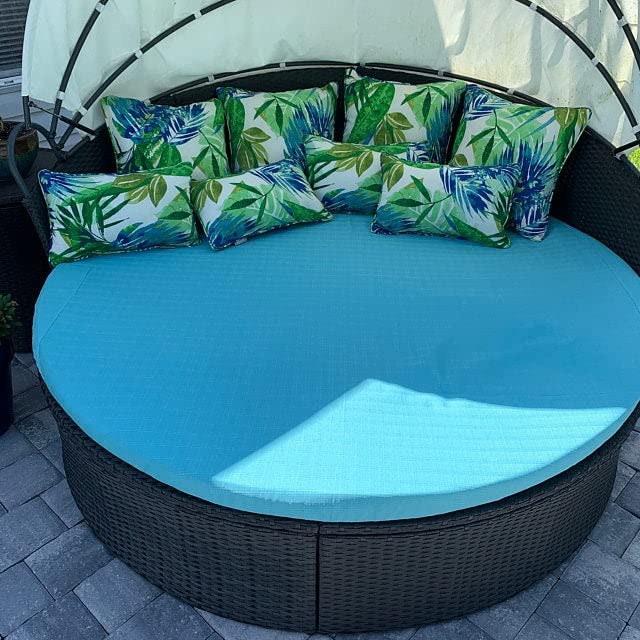 Waterproof Outdoor Round Daybed Cover with Drawstring - UV Resistant, Fade Proof - Perfect for Patio, Garden, Poolside & Backyard Relaxation