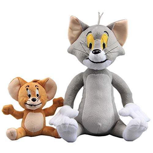**Cute Tom and Jerry Plush Toy Set - Soft Stuffed Cat & Mouse Dolls for Kids, Anime Fans, and Collectors - Perfect for Gifts, Bedroom Decor, and Playtime**