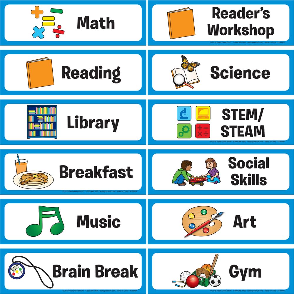 Whole-Class Visual Schedule Cards for Pocket Charts - Set of 27 Classroom Organization Cards | Teacher Supplies for Preschool & Elementary School | Perfect for Daily Routines, Classroom Management & Special Education Needs