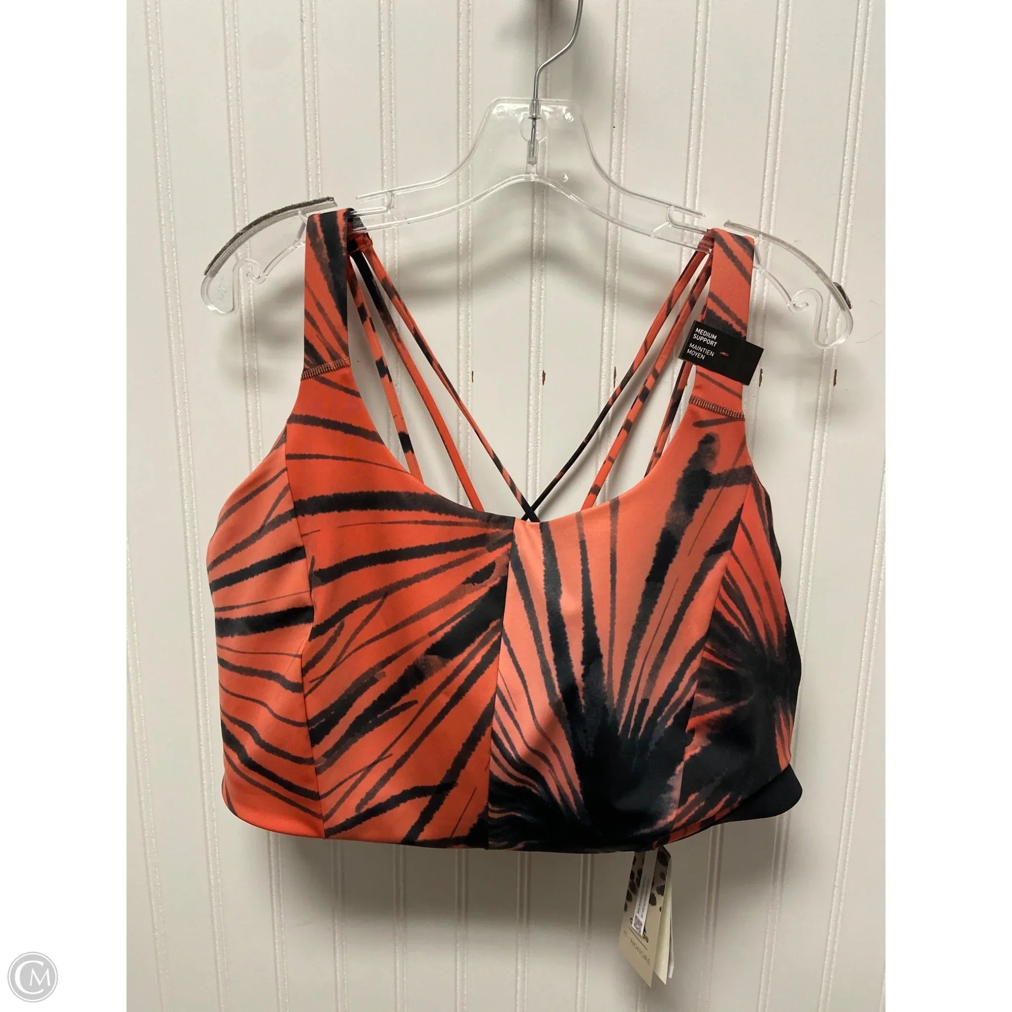 Adidas Women's Athletic Sports Bra - Black & Orange - Size 4X - High Impact Workout, Running, Yoga & Gym Support