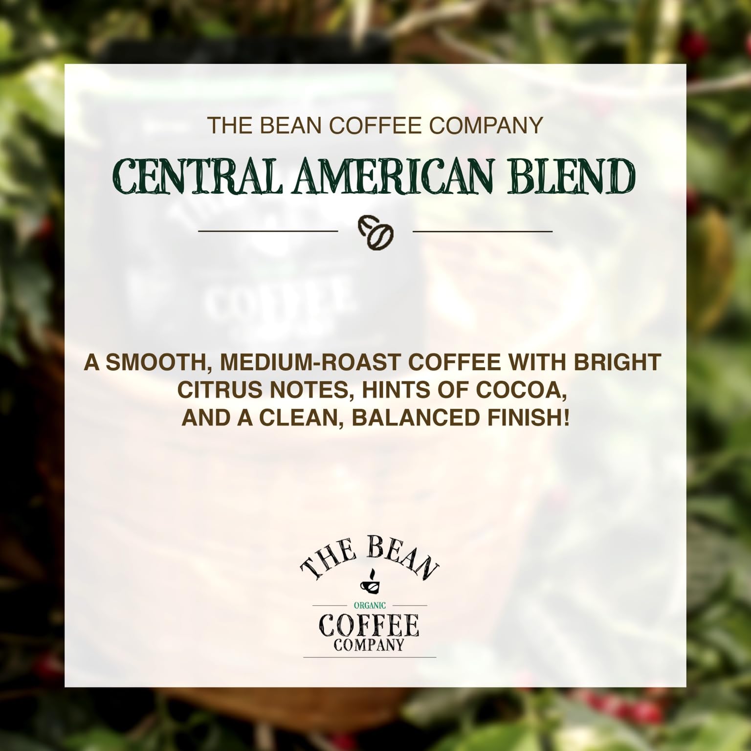 Premium Organic Medium Roast Whole Bean Coffee from Central America - 5 lb Bag - Perfect for Home Brewing, Office & Gifting