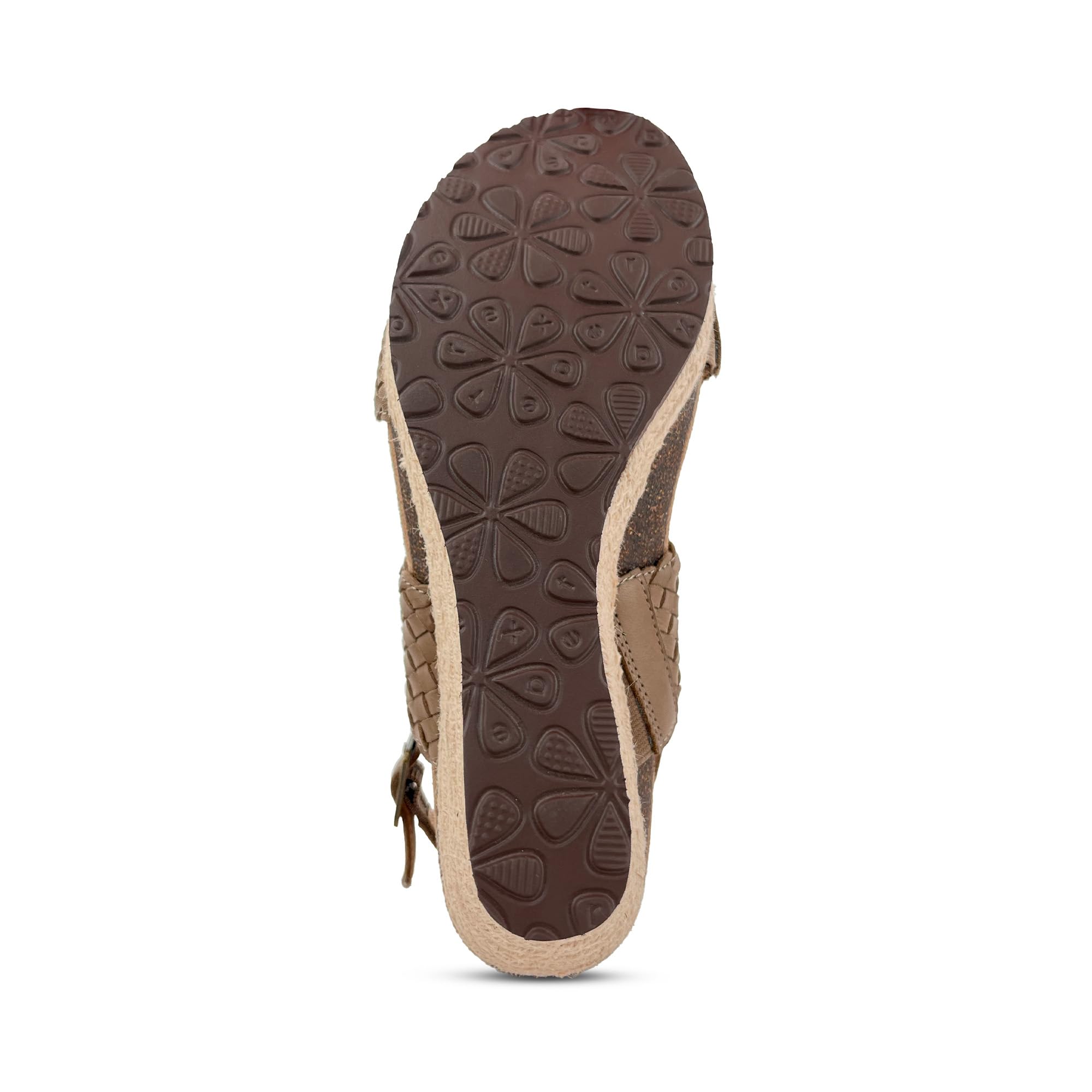 Aetrex Women's Orthopedic Wedge Sandals with Arch Support - Comfortable Summer Woven Quarter Strap Jute Platform Sandals for Walking, Travel & Casual Outfits