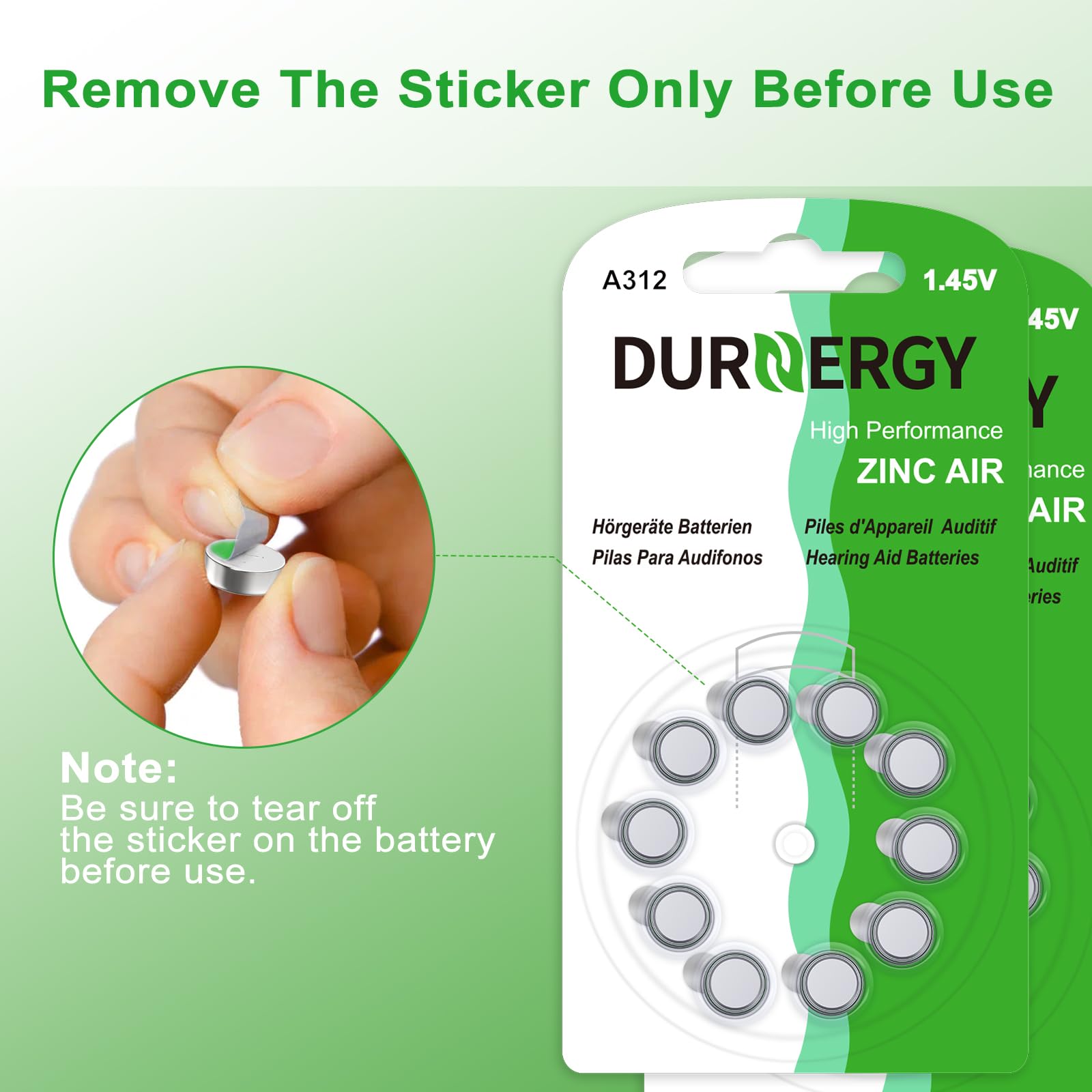 312 Hearing Aid Batteries 100 Pack - 1.45V Zinc-Air PR41/P312/ZA312 Batteries - Mercury-Free & Long-Lasting - Perfect for Hearing Aids, Cochlear Implants & Assistive Listening Devices