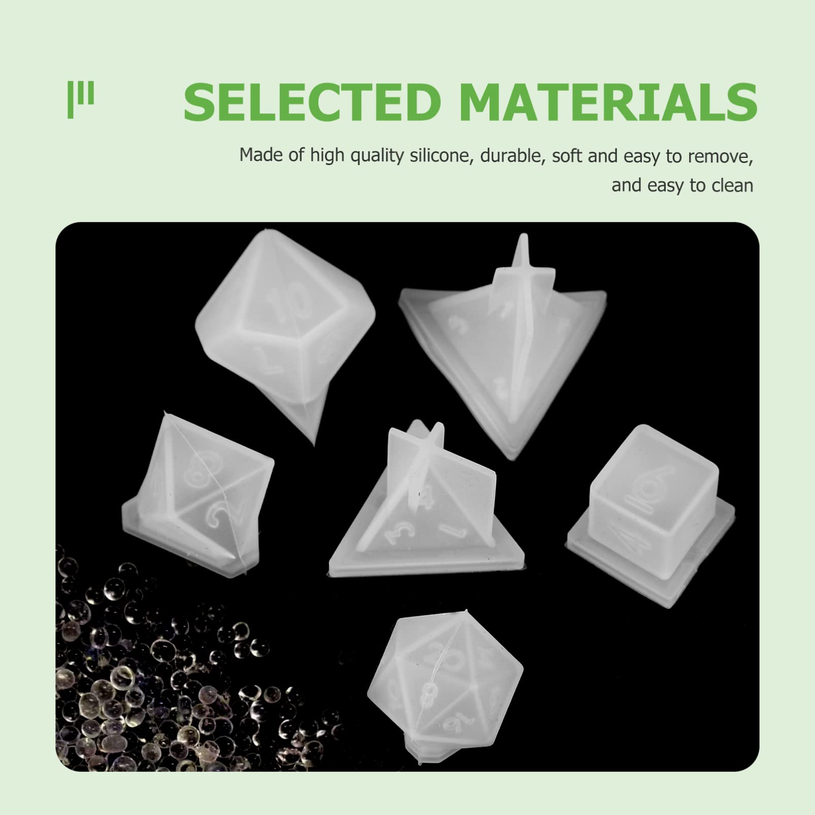 Premium Silicone Resin Dice Molds Set - 6 Shapes for DIY Tabletop Games, Standard & Digital Dice Making - Perfect for Family Game Nights, Handmade Crafts & Resin Casting Projects
