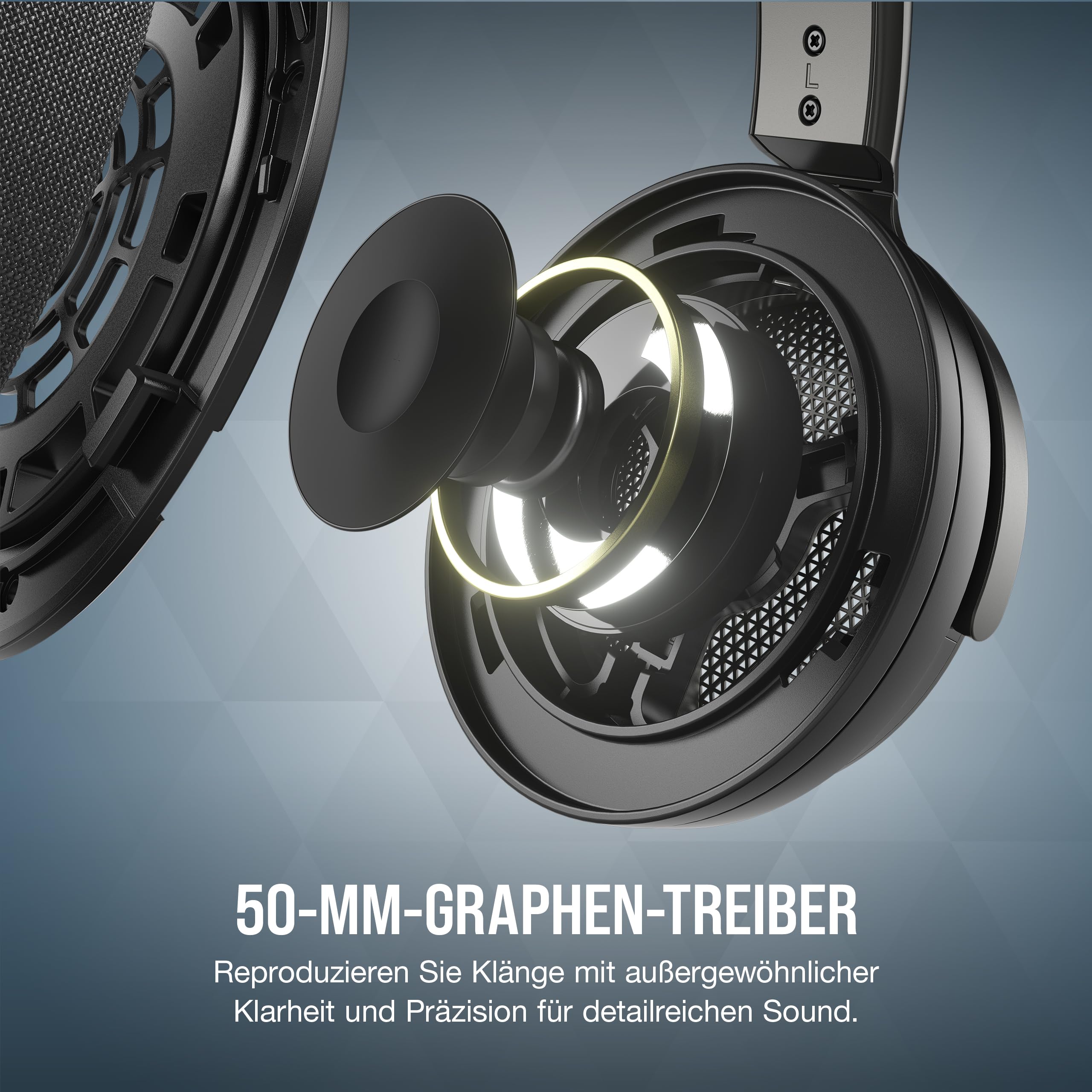 Corsair Virtuoso PRO Wired Open Back Gaming Headset with Detachable Unidirectional Microphone - 50mm Graphene Drivers - 20Hz-40kHz Frequency Response - Carbon Finish - Perfect for Competitive Gaming, Streaming & Music Production