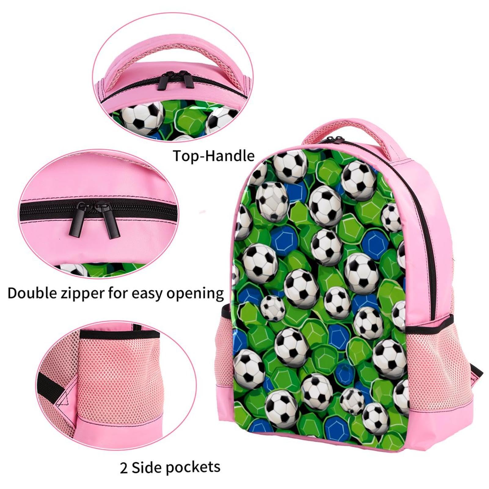 Men's & Women's Travel Backpack with Floral Soccer Ball Design - Durable Carry-On Backpack for Hiking, Gym, School & Work