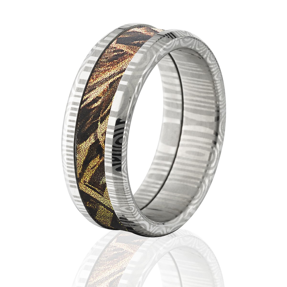 8mm Realtree Camo Rings for Men - Durable Camouflage Wedding Bands for Outdoor Enthusiasts - Perfect for Hunting, Fishing, and Adventure Weddings