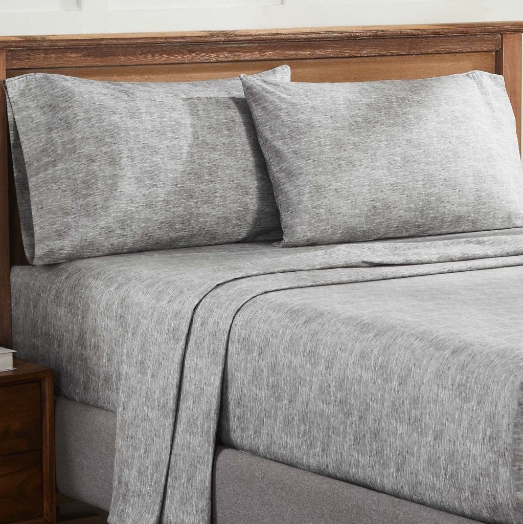 Premium Melange Flannel Cotton Two-Toned Brushed Deep Pocket Sheet Set - Ultra Soft & Cozy for Winter Nights, Perfect for Bedroom Comfort & Warmth